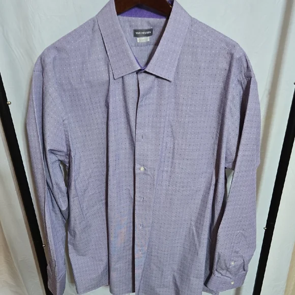 Van Heusen Men's Lavender Dress Shirt Size: 18-18.5 34/35 2XL/2TG - Picture 2 of 4